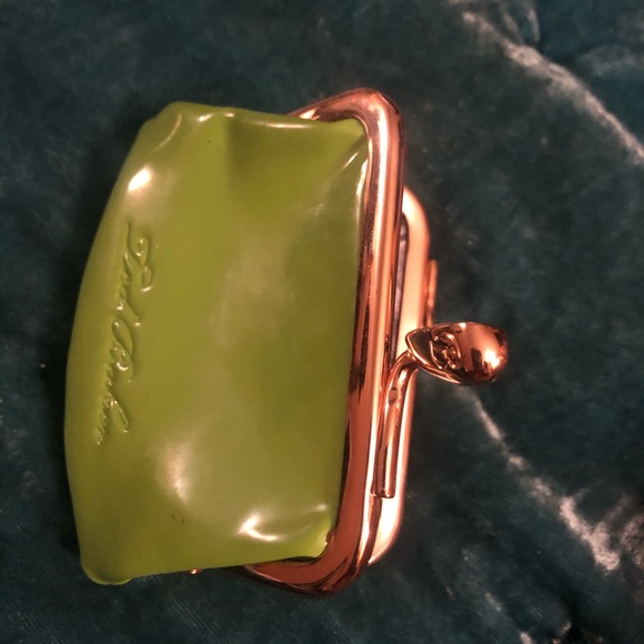 Tod Baker coin purse lime green patent - Picture 3 of 10
